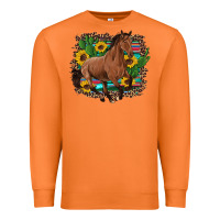 Carrot western horse cactus sunflowers serape leopard  turquoise wooden Premium Sweatshirt - Artiststas