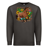 Smoke western horse cactus sunflowers serape leopard  turquoise wooden Premium Sweatshirt - Artiststas