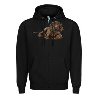 Black Sussex Spaniels llustrations Zipper Hoodie - LillyAllenDesigns