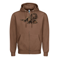 Chestnut Sussex Spaniels llustrations Zipper Hoodie - LillyAllenDesigns