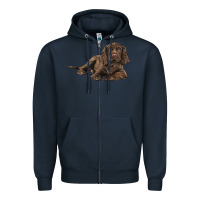 Navy Sussex Spaniels llustrations Zipper Hoodie - LillyAllenDesigns