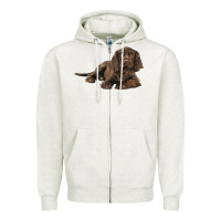 Oatmeal Heather Sussex Spaniels llustrations Zipper Hoodie - LillyAllenDesigns