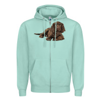 Seafoam Sussex Spaniels llustrations Zipper Hoodie - LillyAllenDesigns
