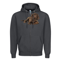 Smoke Sussex Spaniels llustrations Zipper Hoodie - LillyAllenDesigns