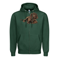 Sports Green Sussex Spaniels llustrations Zipper Hoodie - LillyAllenDesigns