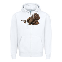 White Sussex Spaniels llustrations Zipper Hoodie - LillyAllenDesigns