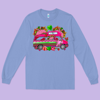 Valentine's Day Tacos Truck Mexico Long Sleeve Tee Designed By Howdyjamesfarm