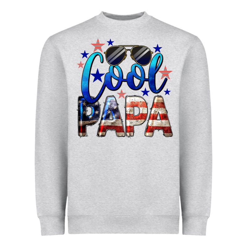 Cool Papa American Flag 4th Of July Heavyweight Sweatshirt by LillyAllenDesigns | Teevron