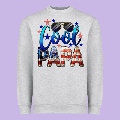 Cool Papa American Flag 4th Of July Heavyweight Sweatshirt Designed By Lillyallendesigns