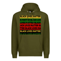 Army Green black lives matter seamless pattern Premium Hoodie - BundleAndBundleShop