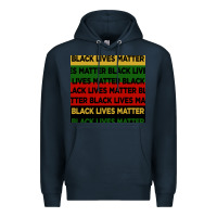 Navy black lives matter seamless pattern Premium Hoodie - BundleAndBundleShop