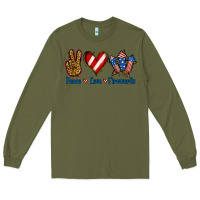 Army Green Peace Love Fireworks Long Sleeve Tee - Jasminsmagicworld