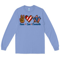Colony Blue Peace Love Fireworks Long Sleeve Tee - Jasminsmagicworld