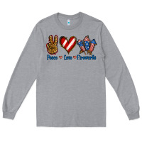 Heather Grey Peace Love Fireworks Long Sleeve Tee - Jasminsmagicworld