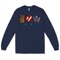 Navy Peace Love Fireworks Long Sleeve Tee - Jasminsmagicworld
