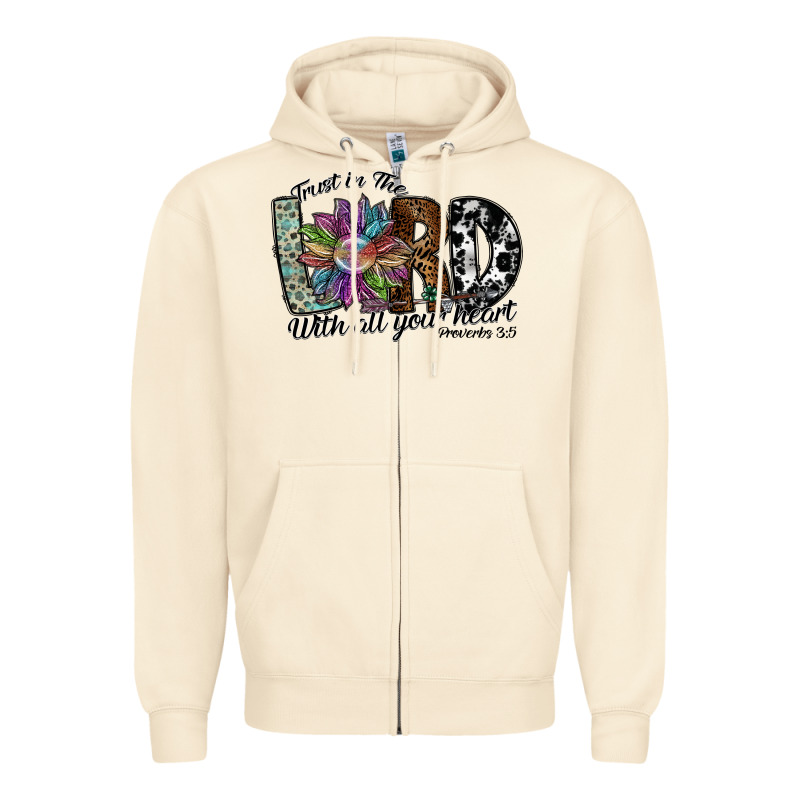 Trust In The Lord With All Your Heart Zipper Hoodie by SublimationCraftShop | Teevron