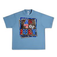 Pebble Blue 4th of july Urban Heavy Tee - CowGirlArtShop