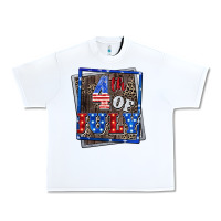 White 4th of july Urban Heavy Tee - CowGirlArtShop