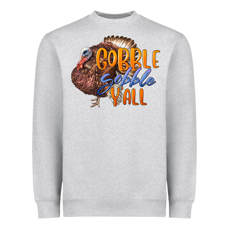 Fall Gobble Gobble Y'all Heavyweight Sweatshirt by LillyAllenDesigns | Teevron