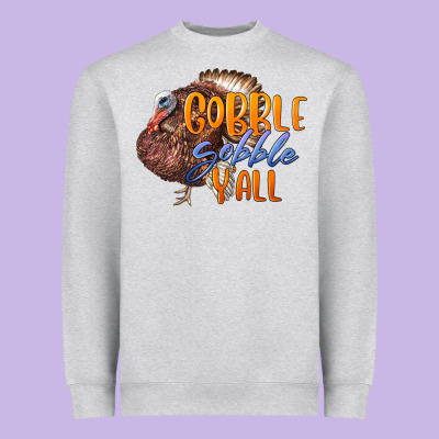 Fall Gobble Gobble Y'all Heavyweight Sweatshirt Designed By Lillyallendesigns