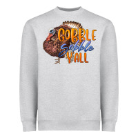 Heather Grey Fall Gobble Gobble Y'all Heavyweight Sweatshirt - LillyAllenDesigns