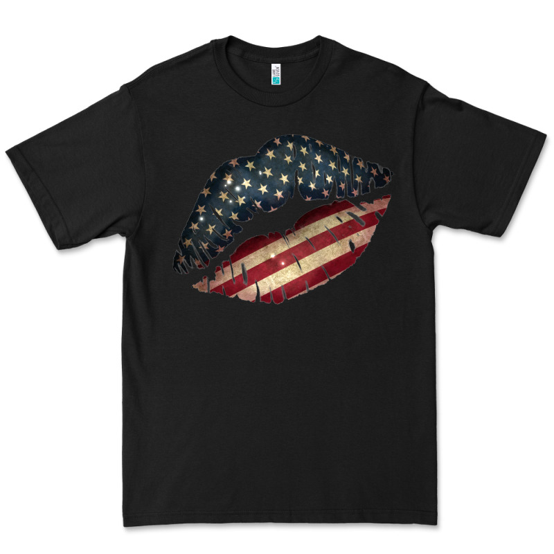 Vintage American Flag Lips Premium Tee by Bettercallsaul | Teevron