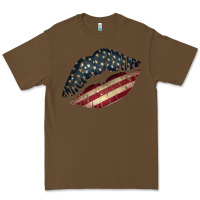 Cacao Vintage American Flag Lips Premium Tee - Bettercallsaul
