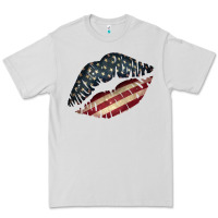 Dove Grey Vintage American Flag Lips Premium Tee - Bettercallsaul
