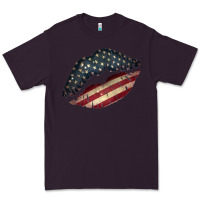 Plum Vintage American Flag Lips Premium Tee - Bettercallsaul