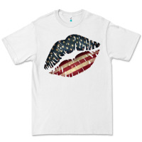 White Vintage American Flag Lips Premium Tee - Bettercallsaul