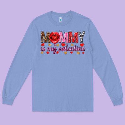 Mommy Is My Valentine Mother's Day Long Sleeve Tee Designed By Howdyjamesfarm