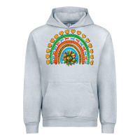 Heather Grey autism heart ribbon rainbow Urban Hoodie - AdoDesignShop