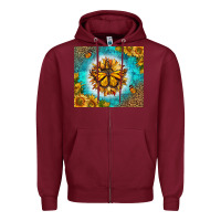 Burgundy Monarch Butterfly Sunflower Zipper Hoodie - LillyAllenDesigns