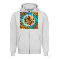 Dove Grey Monarch Butterfly Sunflower Zipper Hoodie - LillyAllenDesigns