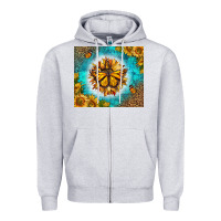 Heather Grey Monarch Butterfly Sunflower Zipper Hoodie - LillyAllenDesigns