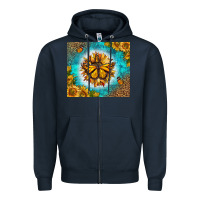 Navy Monarch Butterfly Sunflower Zipper Hoodie - LillyAllenDesigns