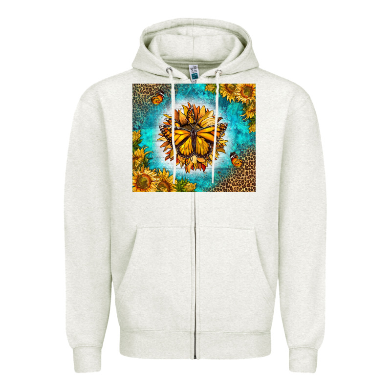 Monarch Butterfly Sunflower Zipper Hoodie by LillyAllenDesigns | Teevron