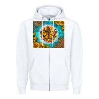White Monarch Butterfly Sunflower Zipper Hoodie - LillyAllenDesigns