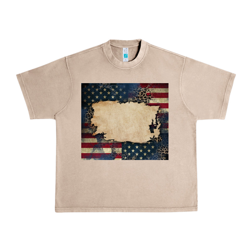 American Flag Add Your Text Urban Heavy Tee by CowGirlArtShop | Teevron