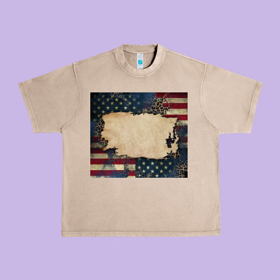 American Flag Add Your Text Urban Heavy Tee Designed By Cowgirlartshop