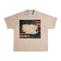 French Oak American flag add your text Urban Heavy Tee - CowGirlArtShop