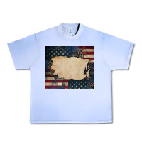 Grape Ice American flag add your text Urban Heavy Tee - CowGirlArtShop
