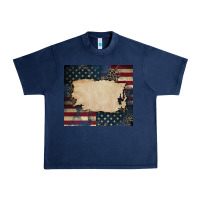 Navy American flag add your text Urban Heavy Tee - CowGirlArtShop