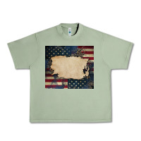 Oil Green American flag add your text Urban Heavy Tee - CowGirlArtShop