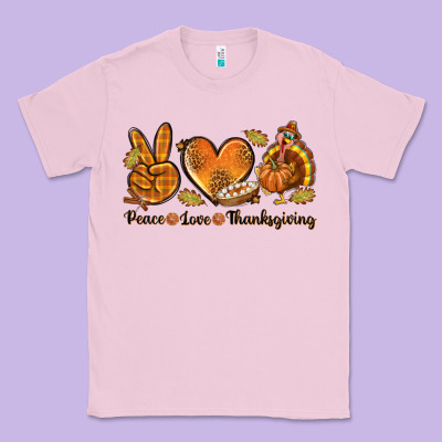 Peace Love Thanksgiving Classic Tee Designed By Texasbilliewilder