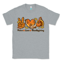 Heather Grey Peace Love Thanksgiving Classic Tee - texasbilliewilder