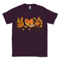 Plum Peace Love Thanksgiving Classic Tee - texasbilliewilder