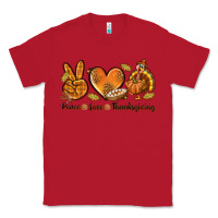 Red Peace Love Thanksgiving Classic Tee - texasbilliewilder