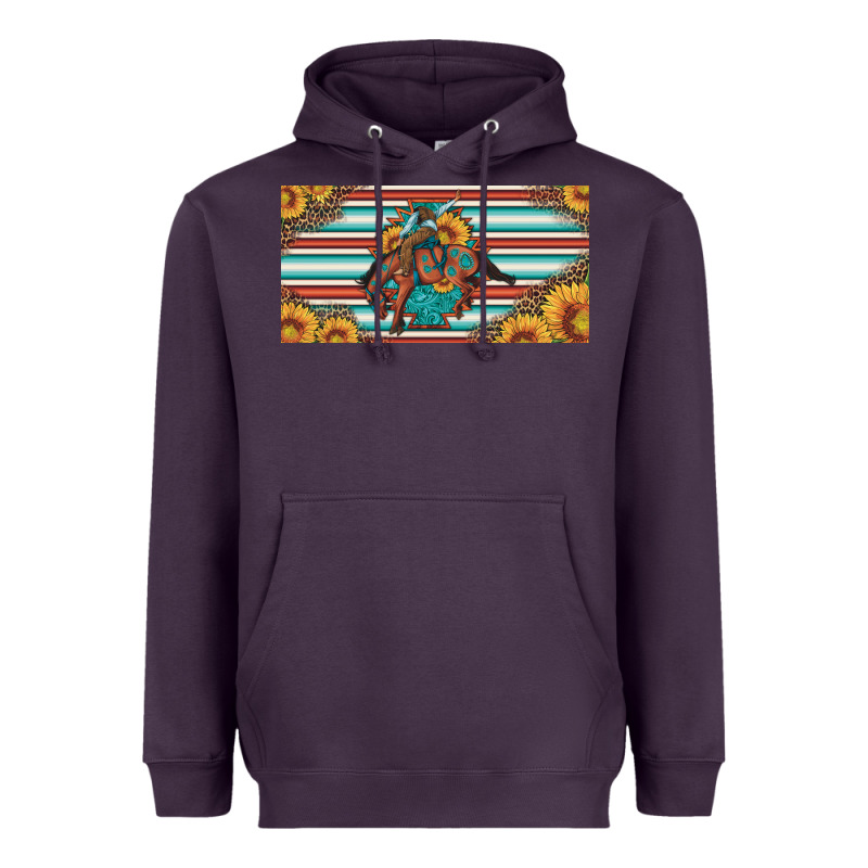 Bucking Bronco Aztec Shape License Plate Heavyweight Hoodie by Artiststas | Teevron