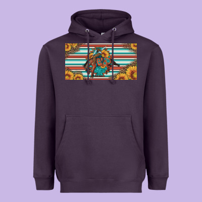 Bucking Bronco Aztec Shape License Plate Heavyweight Hoodie Designed By Artiststas
